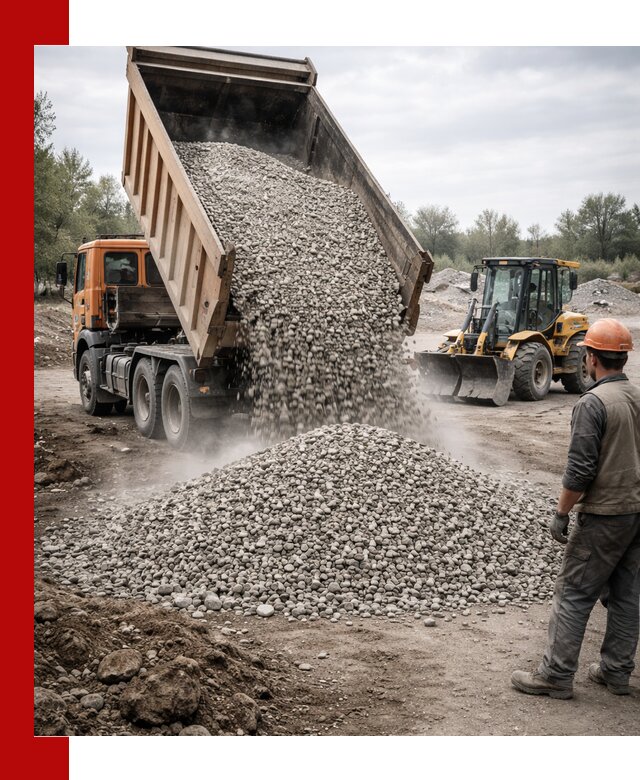 Доставка щебня в Александрове крупными и мелкими фракциями