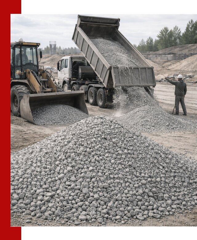 Доставка известнякового щебня фр. 5–20 в Александрове