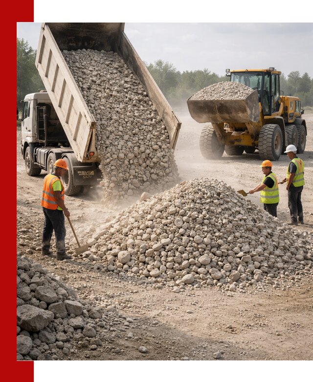 Доставка известнякового щебня фр. 40-70 в Александрове
