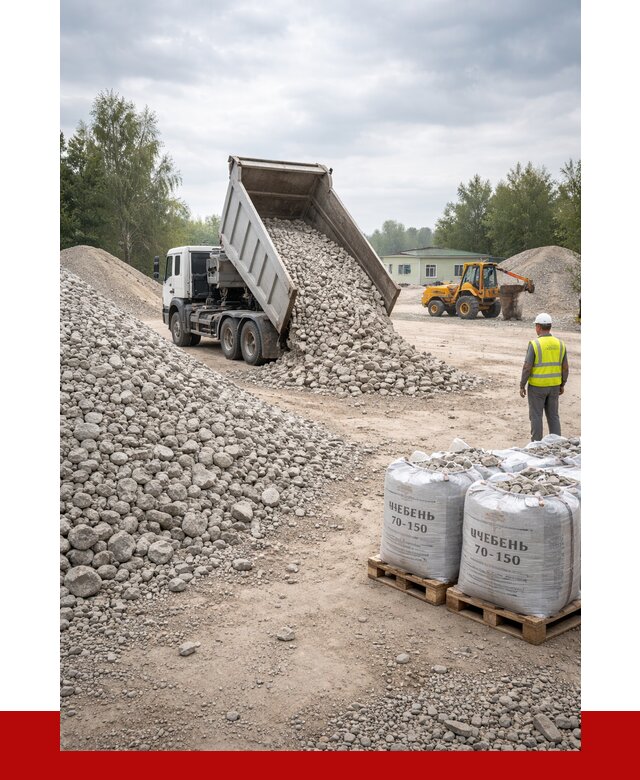 Известняковый щебень фракция 70-150 в Александрове от 1339 р. | ПРОНЕРУДЛкн