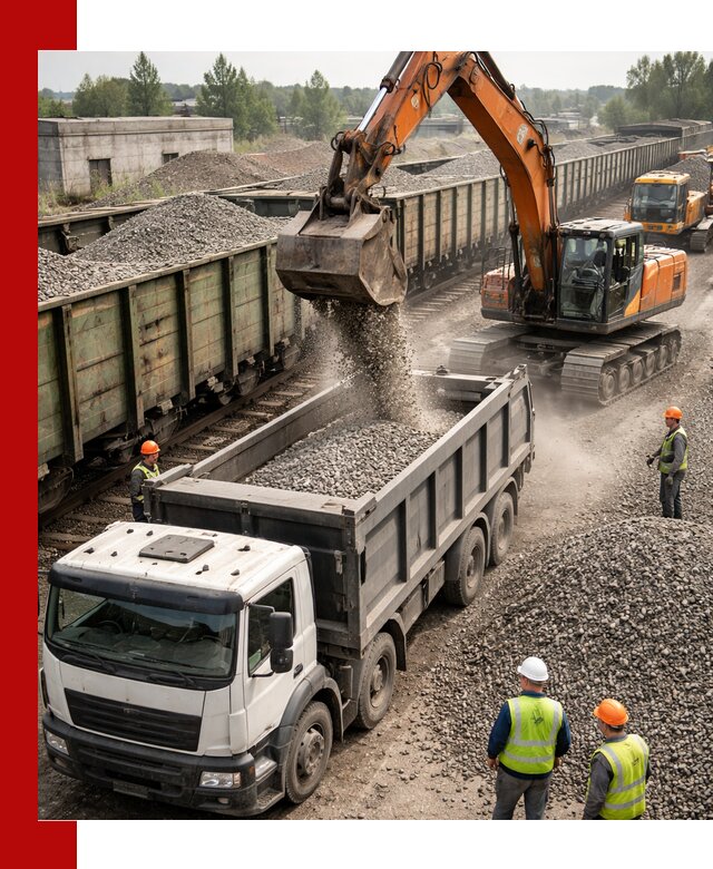 Железнодорожный щебень фракция 25–60 для поставок в Александрове