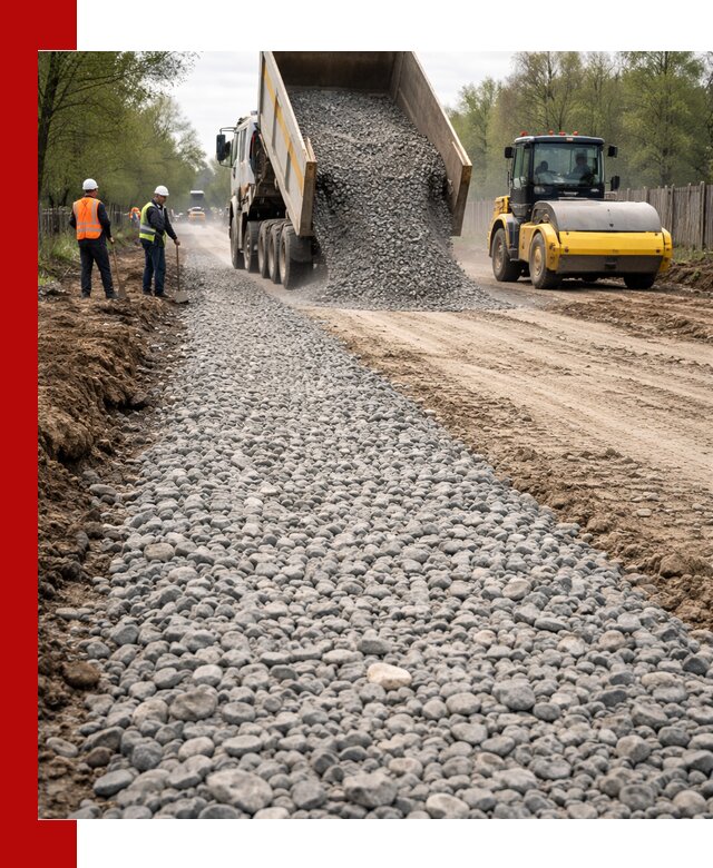 Доставка щебня для отсыпки дорог в Александрове высокого качества