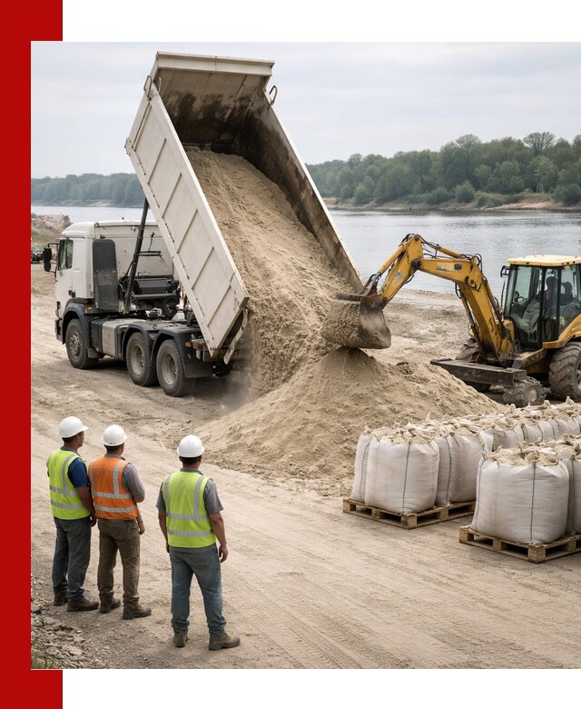 Доставка речного песка в Александрове самосвалами и погрузкой