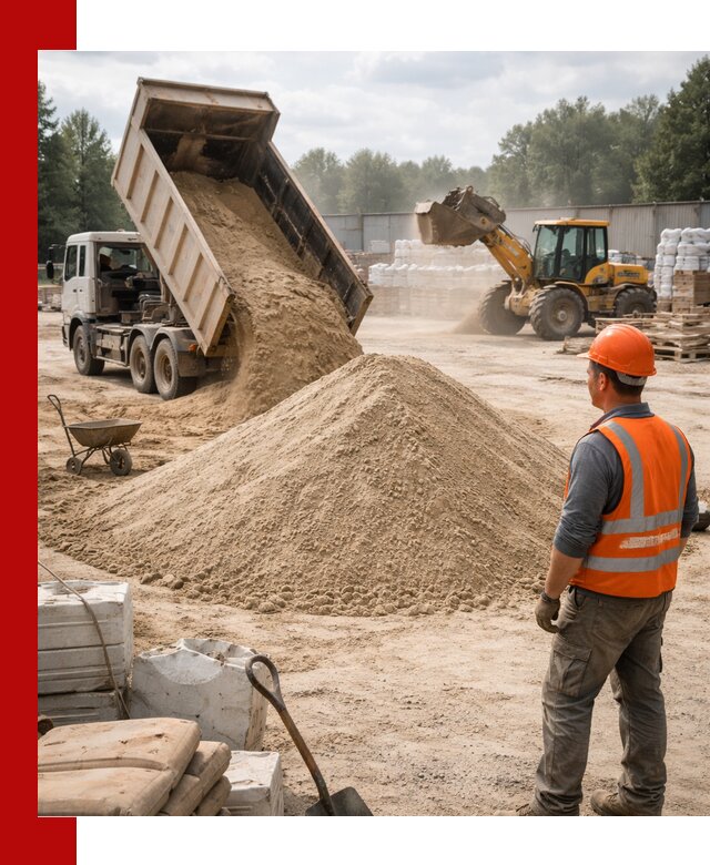 Доставка строительного песка с самосвалом в Александрове