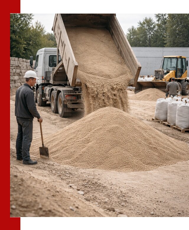 Кварцевый песок фракция 0–3 мм с доставкой в Александрове