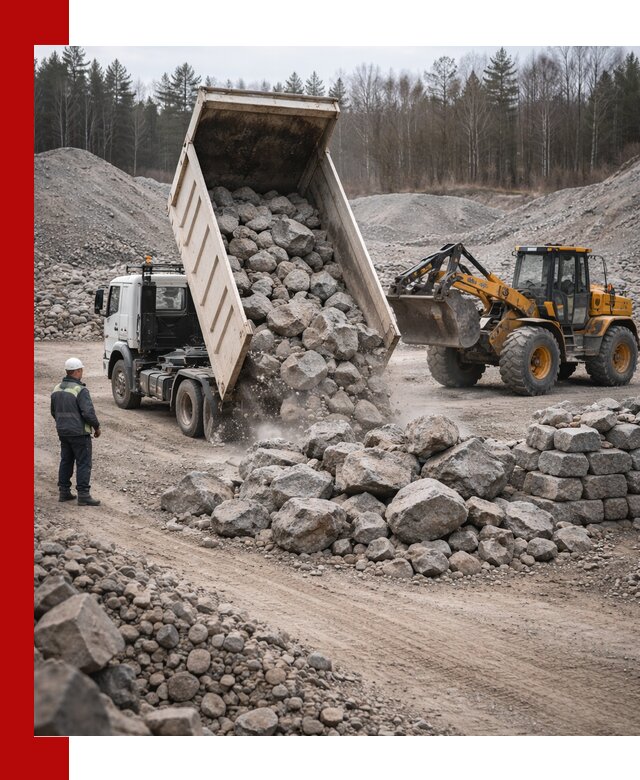 Доставка и продажа бутового гранитного камня в Александрове