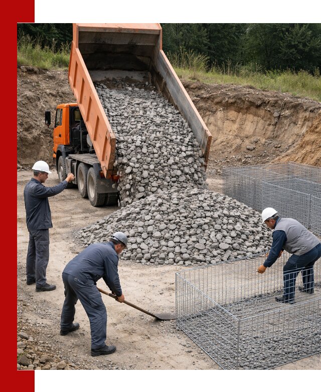 Камень для габионов с доставкой в Александрове быстро и надёжно