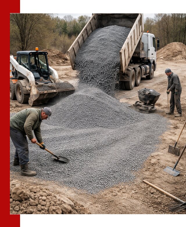 Отсев для подсыпки в Александрове — доставка и подсыпка на участок