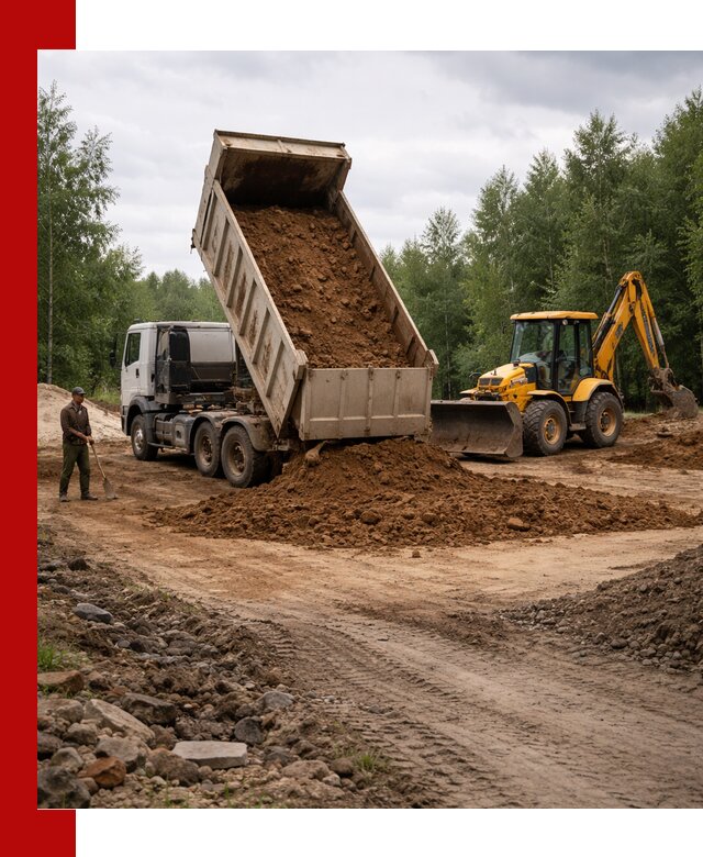 Доставка суглинка самосвалами в Александрове подсыпка и планировка