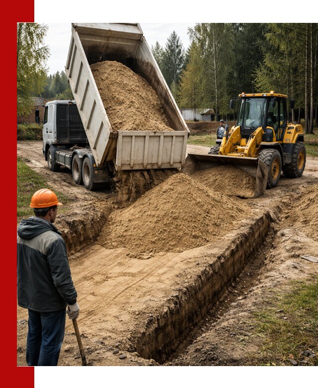 Доставка песчаного грунта в Александрове для строительных работ