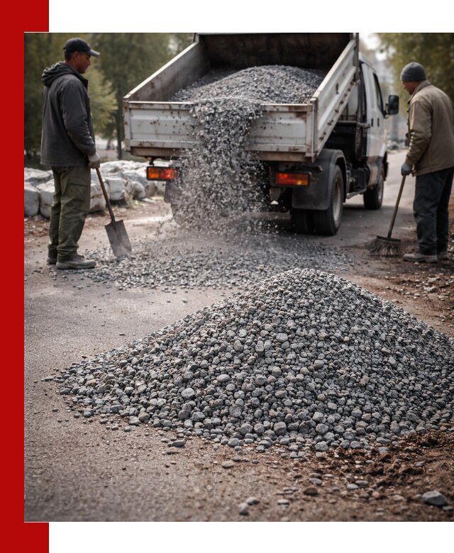 Гранитная крошка для посыпки дорог и тротуаров в Александрове