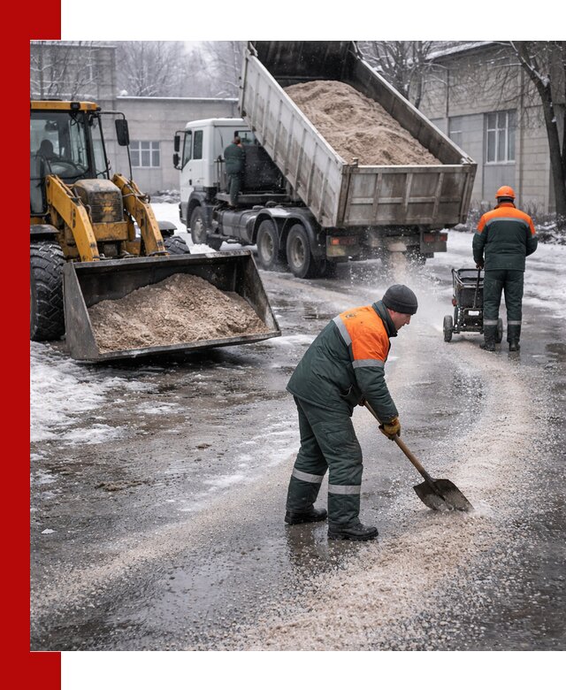 Реагент против гололеда с доставкой и нанесением в Александрове