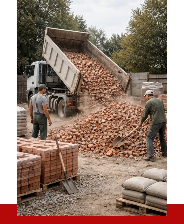 Бой кирпича в Александрове с доставкой от 4499 руб/куб | ПРОНЕРУДЛкн