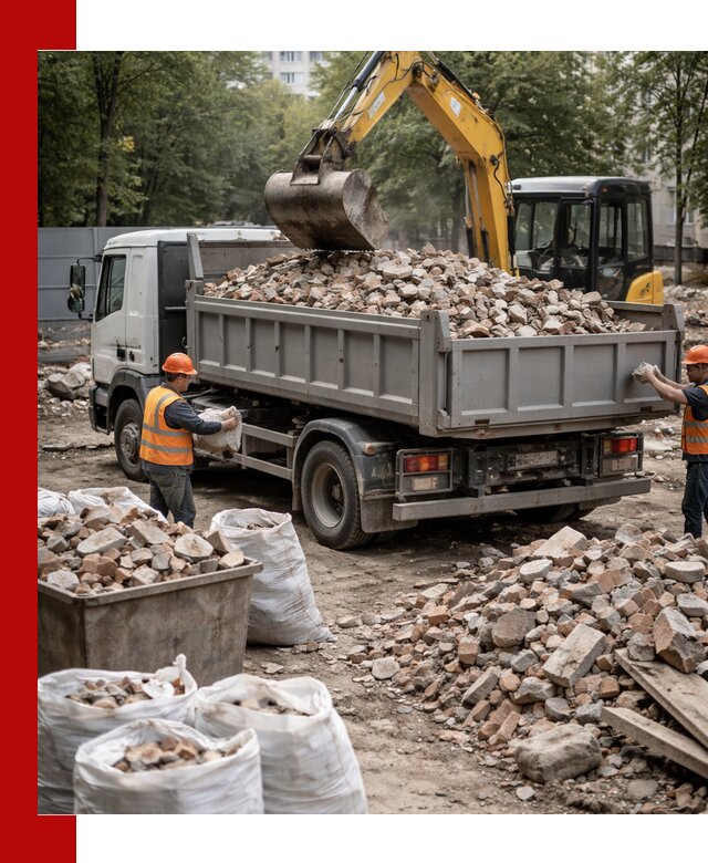 Вывоз строительного мусора в Александрове с самосвалами и контейнерами