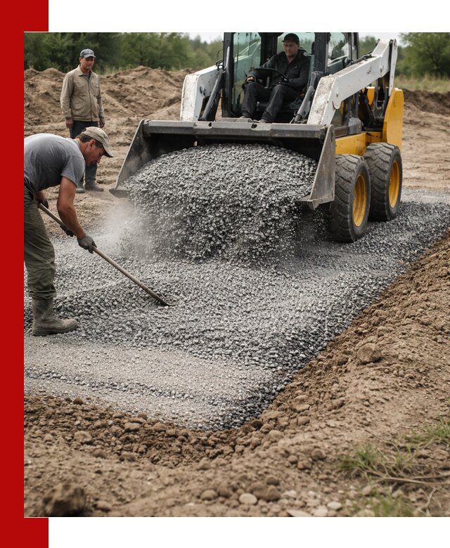Устройство щебеночной подушки в Александрове для дорог и фундаментов